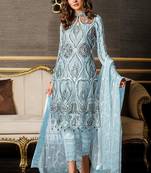 Sky Blue Sequence Designer Pakistani Suit