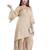 Women's Mulmul Cotton High - Low Kurti with Bottom (Golden)