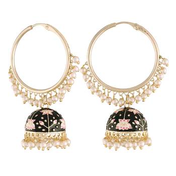 Traditional Handcrafted Enamelled Jhumki Earrings for Women/Girls  1