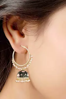 Traditional Handcrafted Enamelled Jhumki Earrings for Women/Girls 