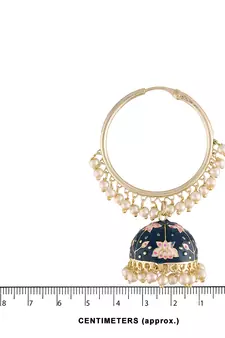  Traditional Handcrafted Enamelled Jhumki Hoop Earrings for Women/Girls (E2915Bl)