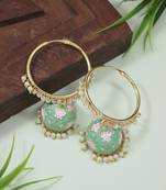 Traditional Handcrafted Meena work Jhumki Hoop Earrings for Women/Girls 