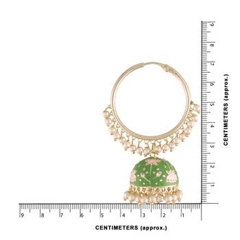 Traditional Handcrafted Meena work Jhumki Hoop Earrings for Women/Girls  3