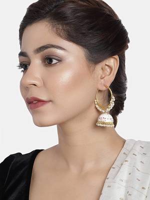 Traditional Handcrafted Enamelled Jhumki Hoop Earrings  1