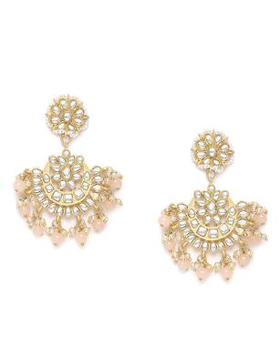 Matt Finish Chandbali Earrings Handcrafted Kundan & Pearl  2