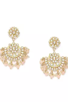 Matt Finish Chandbali Earrings Handcrafted Kundan & Pearl 