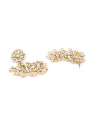 Matt Finish Chandbali Earrings Handcrafted Kundan & Pearl  3