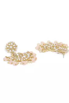 Matt Finish Chandbali Earrings Handcrafted Kundan & Pearl 