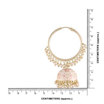 Traditional Handcrafted Enamelled Jhumki Hoop Earrings  3
