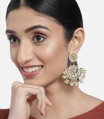 Matt Finish Chandbali Earrings Handcrafted Kundan & Pearl 