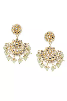 Matt Finish Chandbali Earrings Handcrafted Kundan & Pearl 