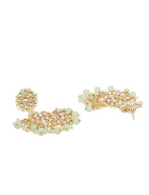 Matt Finish Chandbali Earrings Handcrafted Kundan & Pearl  3