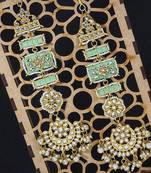 Enamel Kundan and Pearl Work Chandbali Earrings 