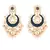 I Jewels Blue Meena Work Earring Glided With Kundan & Pearls