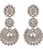 Silver Plated  Traditional CZ Diamond Studded Earrings 