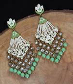 Ethnic Meenakari Dangler Earrings studded with Kundan  