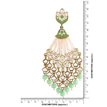 Ethnic Meenakari Dangler Earrings studded with Kundan   4