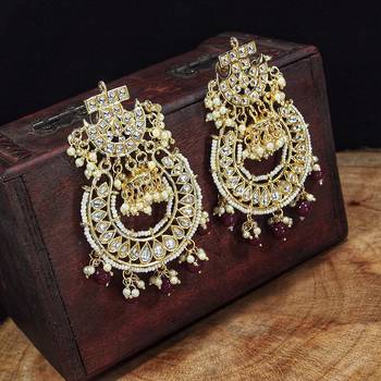 Kundan & Pearl Traditional Handcrafted Earrings (E2793M) 1
