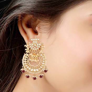 Kundan & Pearl Traditional Handcrafted Earrings (E2793M) 3
