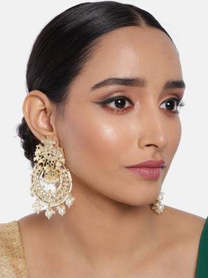 Kundan & Pearl Traditional Handcrafted Earrings (E2793W) 1