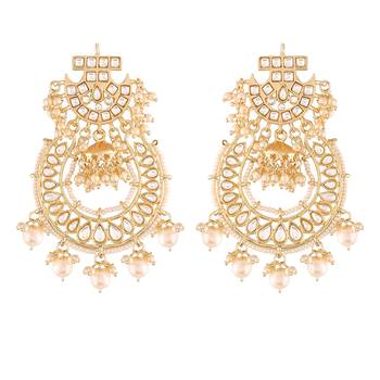 Kundan & Pearl Traditional Handcrafted Earrings (E2793W) 3