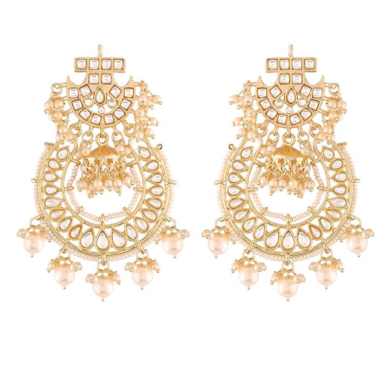 Kundan & Pearl Traditional Handcrafted Earrings (E2793W)