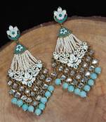 Traditional Handcrafted Meena Work Earring Glided With Kundan & Pearls 