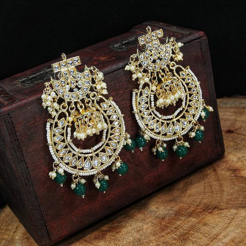 Kundan & Pearl Traditional Handcrafted Earrings (E2793G)