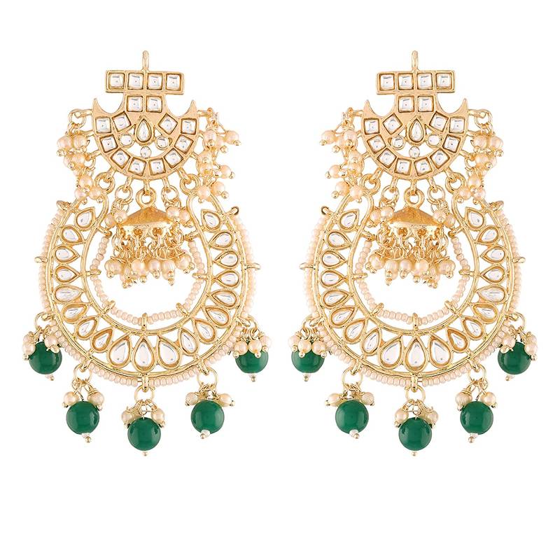 Kundan & Pearl Traditional Handcrafted Earrings (E2793G)
