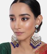 Ethnic Meenakari Dangler Earrings studded with Kundan 