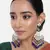 I Jewels 18K Gold Plated Ethnic Meenakari Dangler Earrings studded with Kundan (E2792Bl)