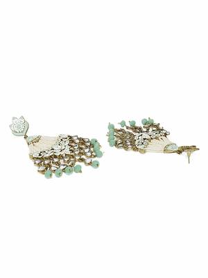 Traditional Handcrafted Meena Work Earring Glided With Kundan & Pearls  3