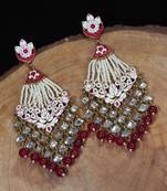 Ethnic Meenakari Dangler Earrings studded with Kundan (E2792M)