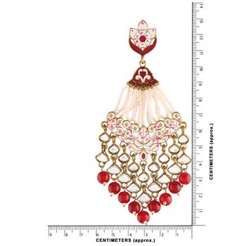 Ethnic Meenakari Dangler Earrings studded with Kundan (E2792M) 2