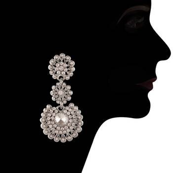 Silver Plated  Traditional CZ Diamond Studded Earrings  2