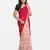 Pink printed Georgette saree with blouse
