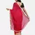 Pink printed Georgette saree with blouse