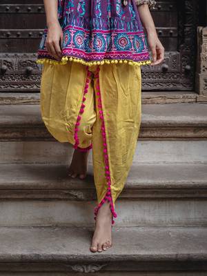 Deep Purple khadi embroidered kedia and tulip pants 4