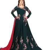 UJJWAL CREATION  Faux Georgette Embroidered Gown/Anarkali Kurta & Bottom Material  (Semi Stitched)