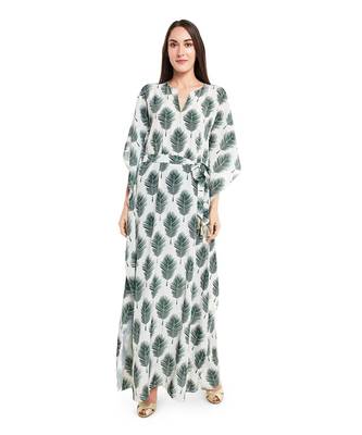 PS Pret by Payal Singhal Cream Colour Printed Art Crepe Kaftan 1
