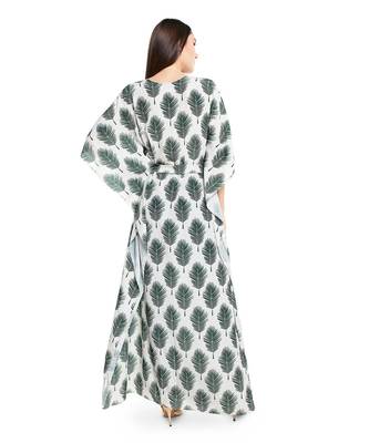 PS Pret by Payal Singhal Cream Colour Printed Art Crepe Kaftan 3