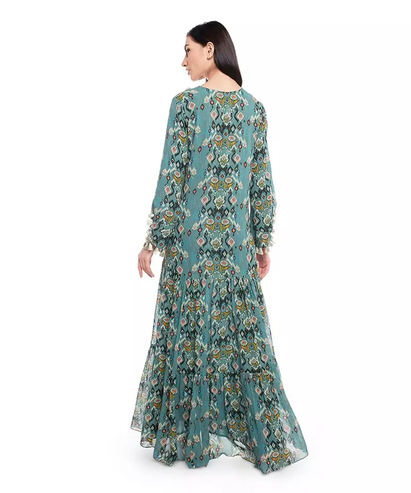 Payal Singhal Printed Art Georgette Tiered Dress for Women
