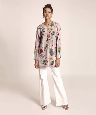 PS Pret by Payal Singhal Lilac Colour Printed Art Crepe Tunic 1