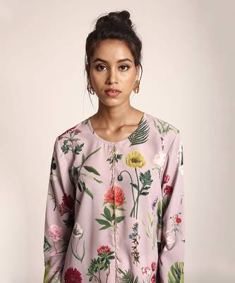PS Pret by Payal Singhal Lilac Colour Printed Art Crepe Tunic 3