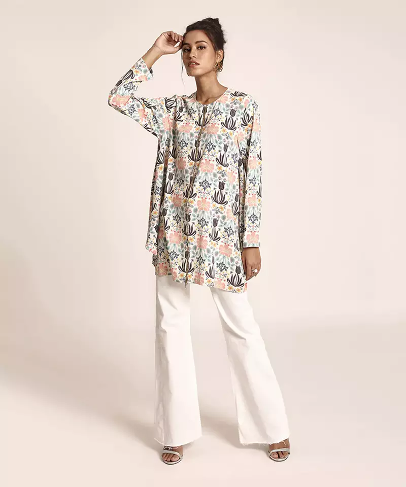 Printed Art Crepe Tunic for Women