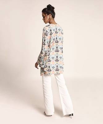 PS Pret by Payal Singhal Cream Colour Printed Art Crepe Tunic 2