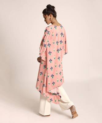 PS Pret by Payal Singhal Pink Colour Printed Art Crepe Kaftan 3