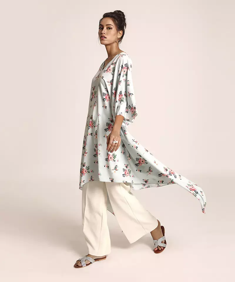 Printed Art Crepe Kaftaan for Women