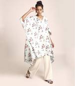 PS Pret by Payal Singhal Powder Blue Colour Printed Art Crepe Kaftan