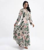 PS Pret by Payal Singhal White Colour Embroidered Printed Art Georgette Tiered Dress